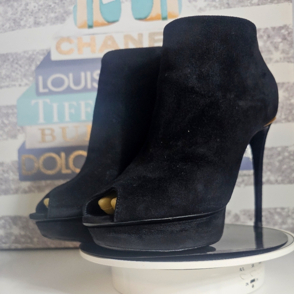 Louis Vuitton Boots Women Black Suede